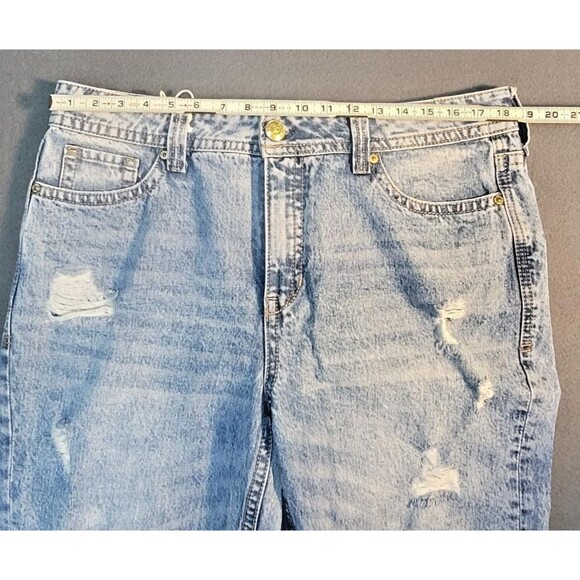 NWT Seven7 Women's Blue Jeans High Rise Boyfriend Size 14 Rolled Cuff Hem - Picture 8 of 15